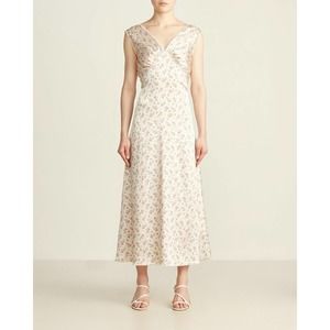 AGIR Ivory Floral Sleeveless Dress - Size Large